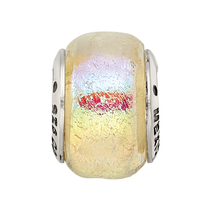 Sterling Silver Reflections Rainbow Dichroic Glass Bead