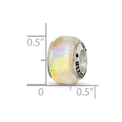 Sterling Silver Reflections Rainbow Dichroic Glass Bead