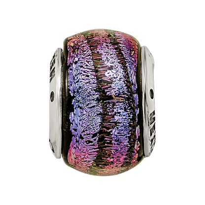 Sterling Silver Reflections Purple Dichroic Glass Bead
