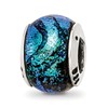 Sterling Silver Reflections Green Dichroic Glass Bead