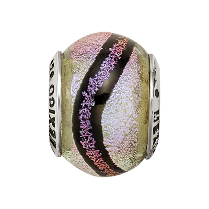 Sterling Silver Reflections Purple Dichroic Glass Bead