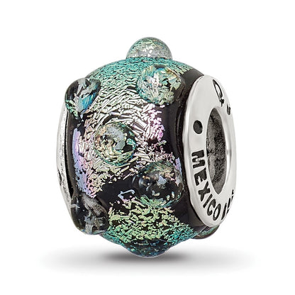 Sterling Silver Reflections Purple Dichroic Glass Bead