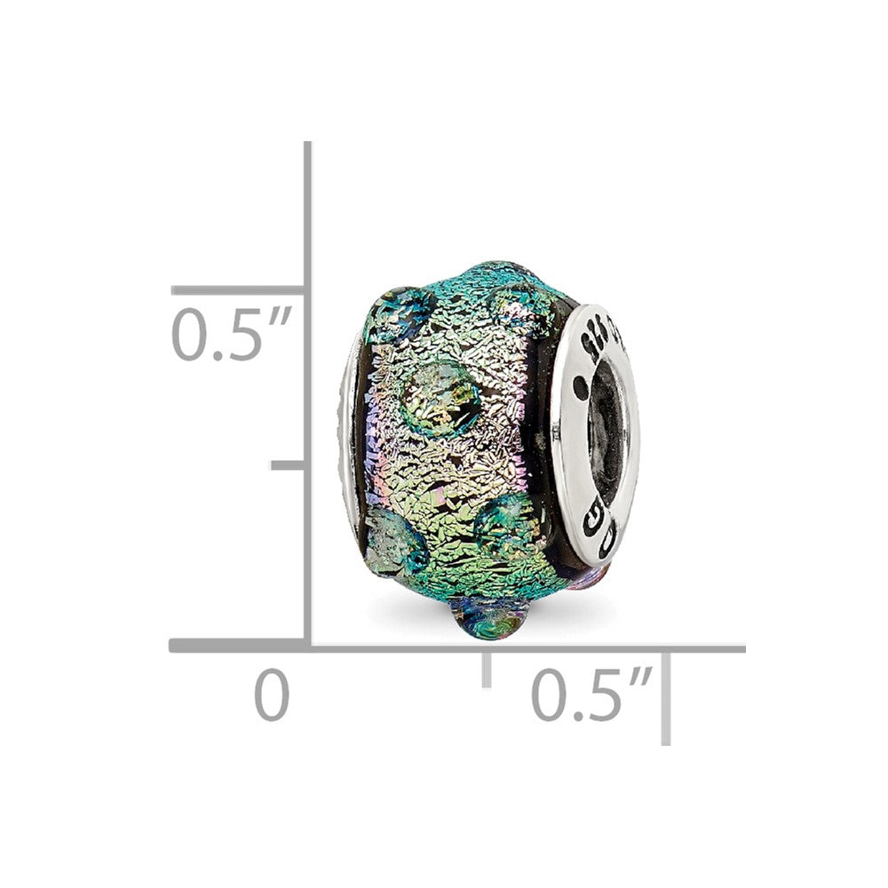 Sterling Silver Reflections Purple Dichroic Glass Bead