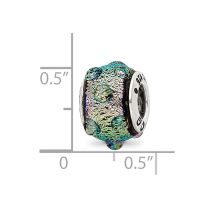 Sterling Silver Reflections Purple Dichroic Glass Bead