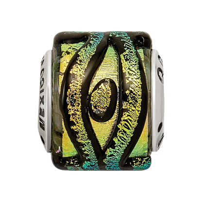 Sterling Silver Reflections Yellow Dichroic Glass Bead