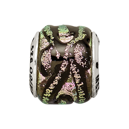 Sterling Silver Reflections Pink Dichroic Glass Bead