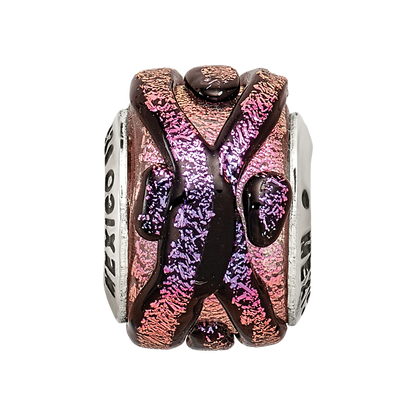 Sterling Silver Reflections Purple Dichroic Glass Bead
