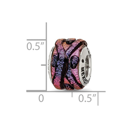 Sterling Silver Reflections Purple Dichroic Glass Bead