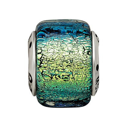 Sterling Silver Reflections Yellow Dichroic Glass Bead