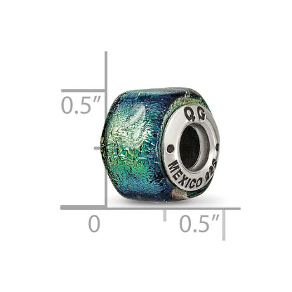 Sterling Silver Reflections Yellow Dichroic Glass Bead