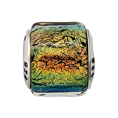 Sterling Silver Reflections Rainbow Dichroic Glass Bead