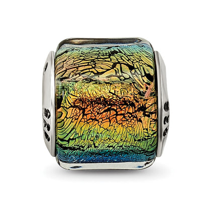 Sterling Silver Reflections Rainbow Dichroic Glass Bead