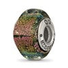 Sterling Silver Reflections Purple Dichroic Glass Square Bead