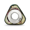 Sterling Silver Reflections Rainbow Dichroic Glass Triangle Bead