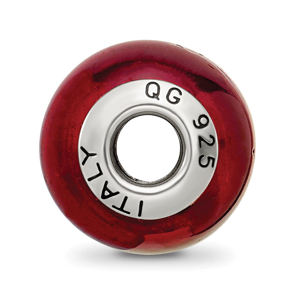 Sterling Silver Reflections Red/Black Italian Murano Bead
