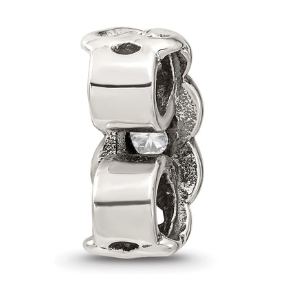 Sterling Silver Reflections CZ Connector Bead