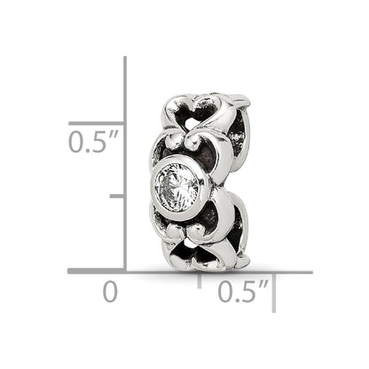 Sterling Silver Reflections CZ Connector Bead