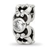 Sterling Silver Reflections CZ Connector Bead