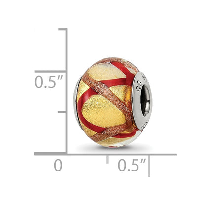 Sterling Silver Reflections Yellow/Gold/Red Italian Murano Bead