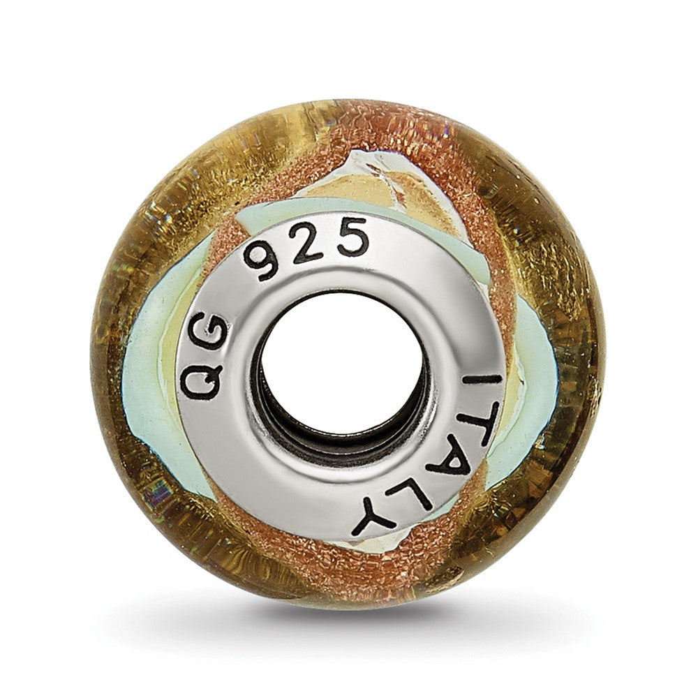 Sterling Silver Reflections Yellow/Gold/Blue Italian Murano Bead