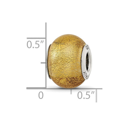 Sterling Silver Reflections Champange Yellow Italian Murano Bead