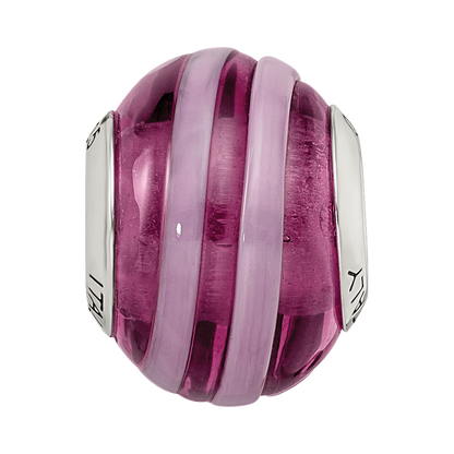 Sterling Silver Reflections Purple/Pink Italian Murano Bead