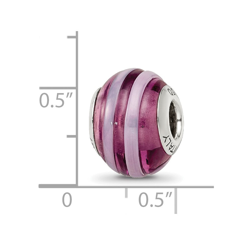 Sterling Silver Reflections Purple/Pink Italian Murano Bead