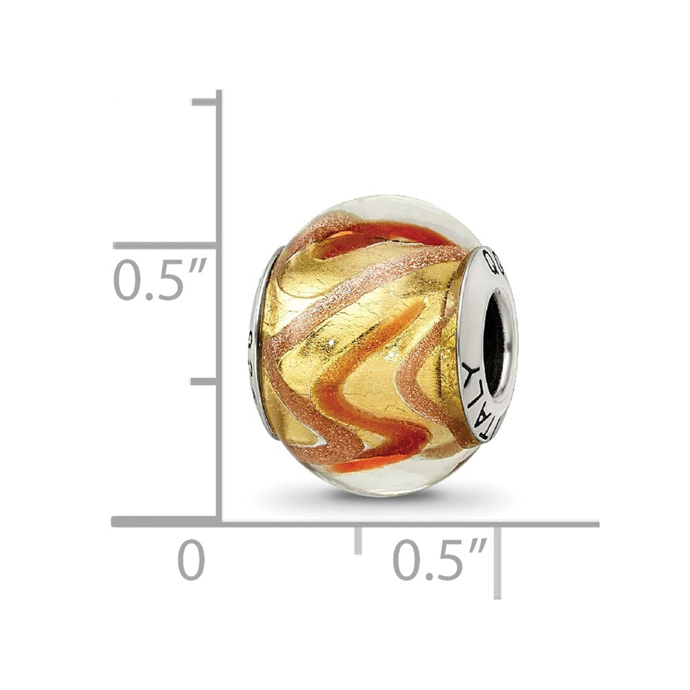 Sterling Silver Reflections Yellow/Gold/Red Italian Murano Bead
