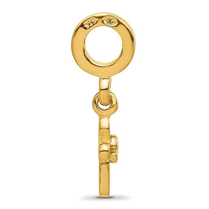 Sterling Silver Reflections Gold-plated Dove Cross Dangle Bead