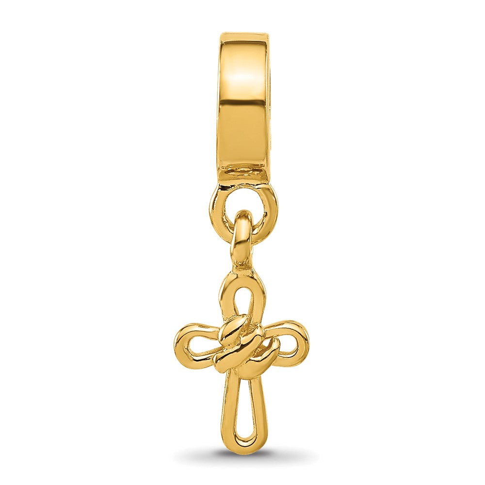 Sterling Silver Reflections Gold-plated Dove Cross Dangle Bead