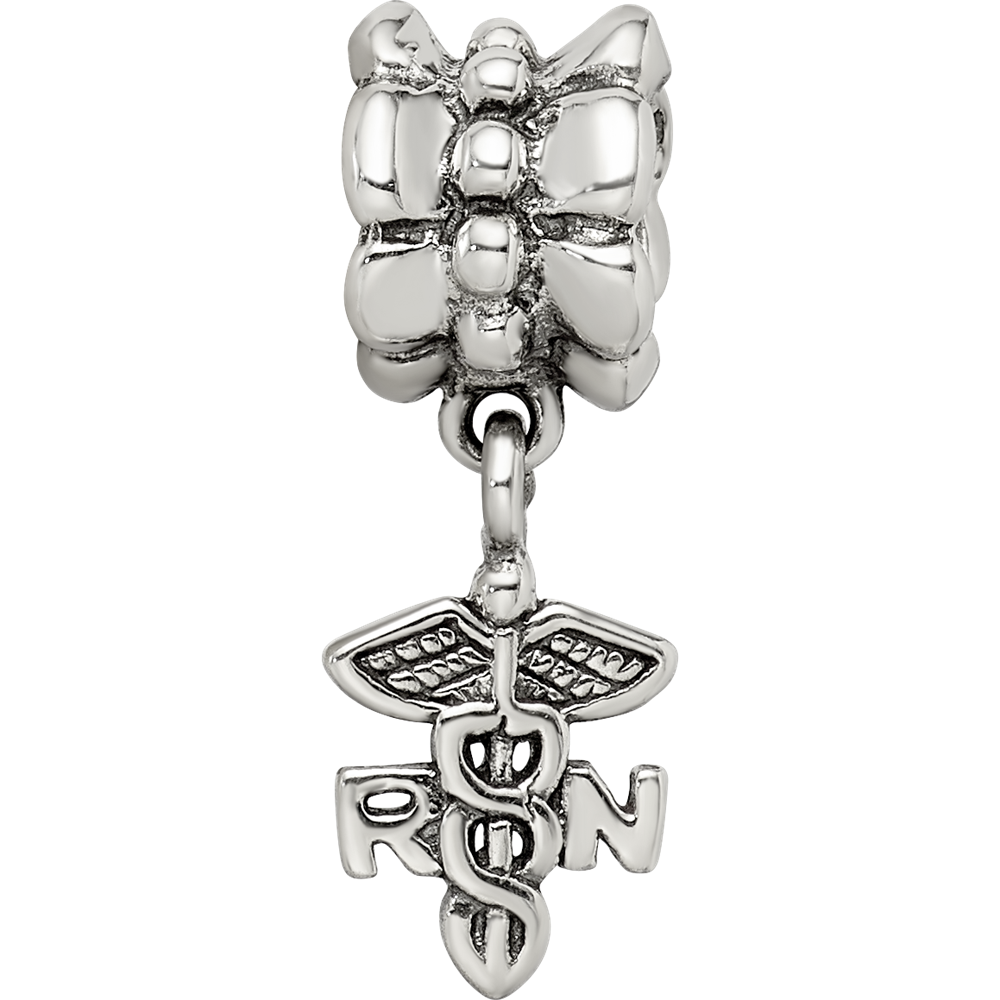 Sterling Silver Reflections Nurse Symbol Dangle Bead