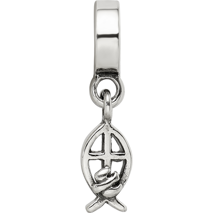 Sterling Silver Reflections Ichthus Dangle Bead