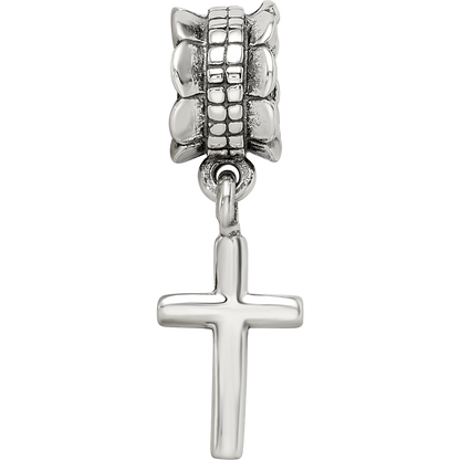 Sterling Silver Reflections Plain Cross Dangle Bead