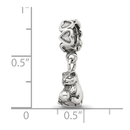 Sterling Silver Reflections Kitten with Ball Dangle Bead