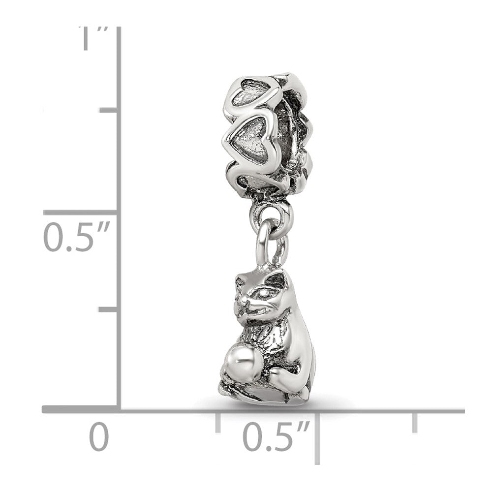 Sterling Silver Reflections Kitten with Ball Dangle Bead