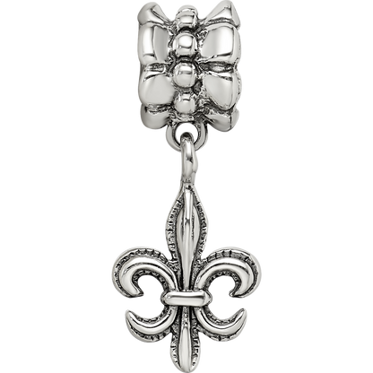 Sterling Silver Reflections Fleur de Lis Dangle Bead