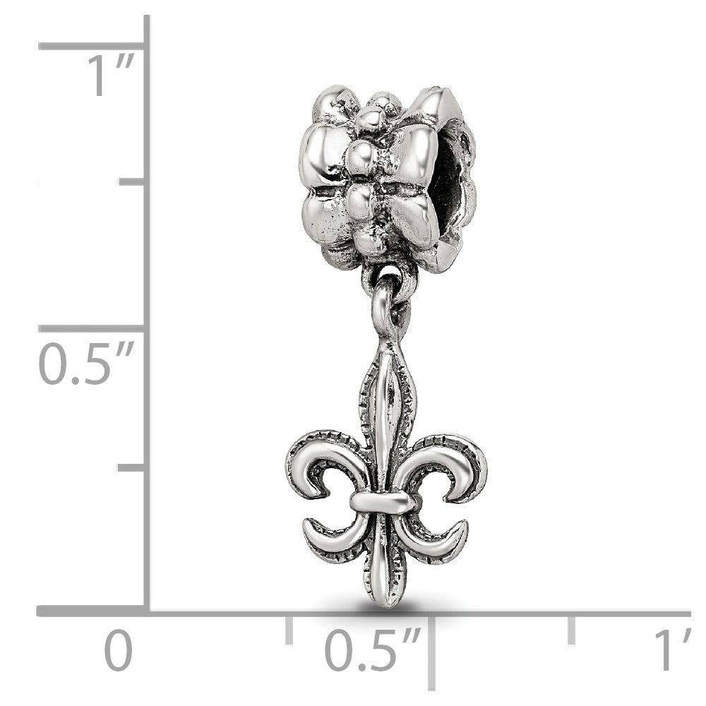 Sterling Silver Reflections Fleur de Lis Dangle Bead