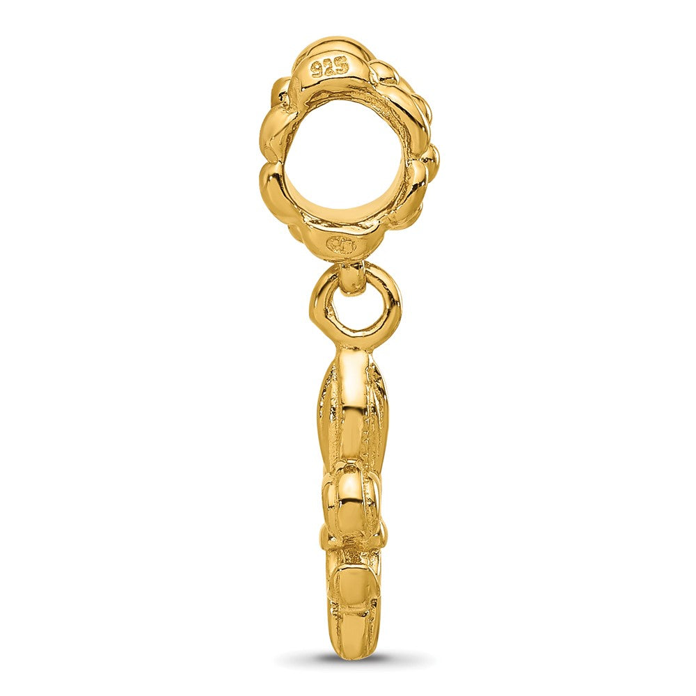 Sterling Silver Reflections Gold-plated Fleur De Lis Dangle Bead