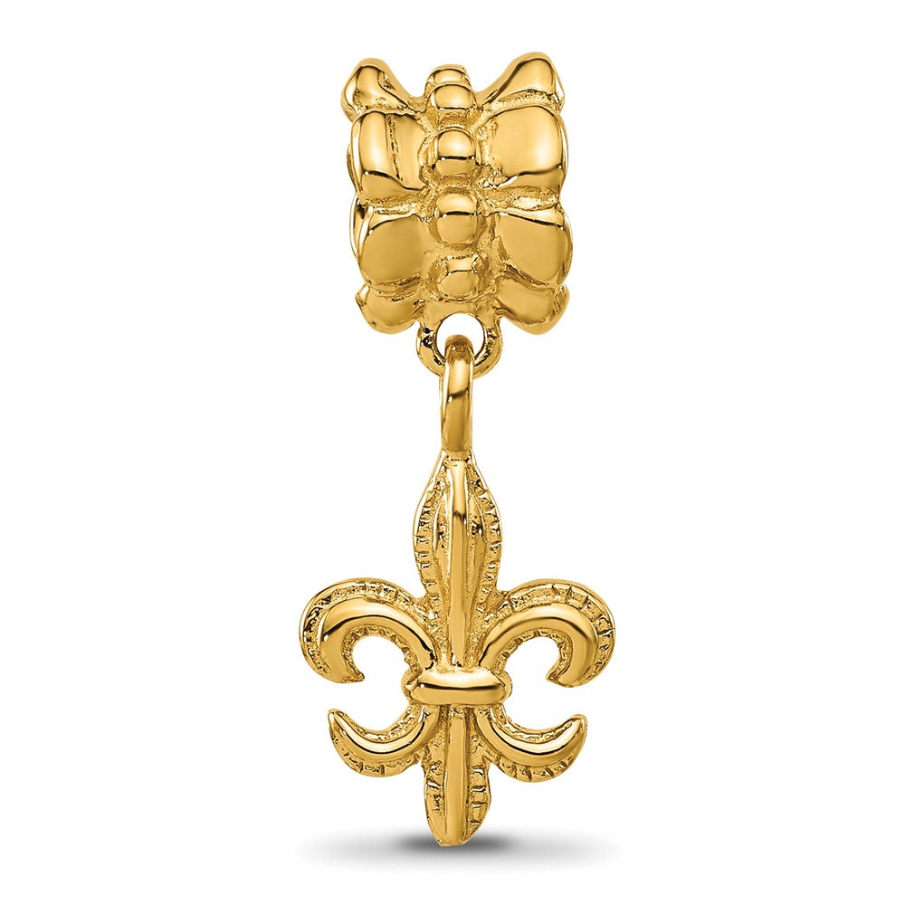 Sterling Silver Reflections Gold-plated Fleur De Lis Dangle Bead