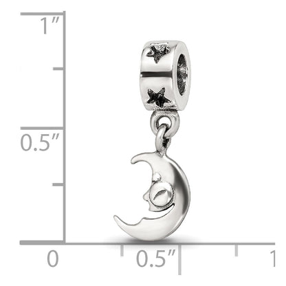 Sterling Silver Reflections Crescent Moon Dangle Bead