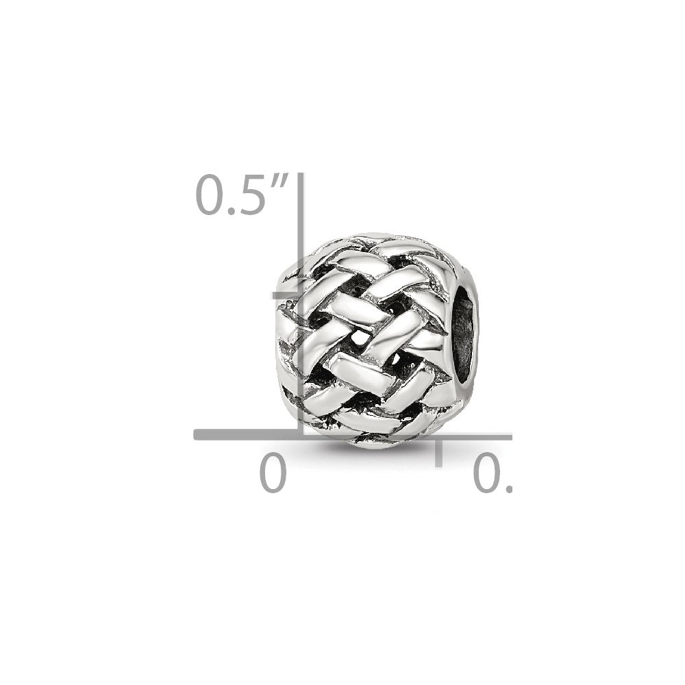 Sterling Silver Reflections Basketweave Bali Bead