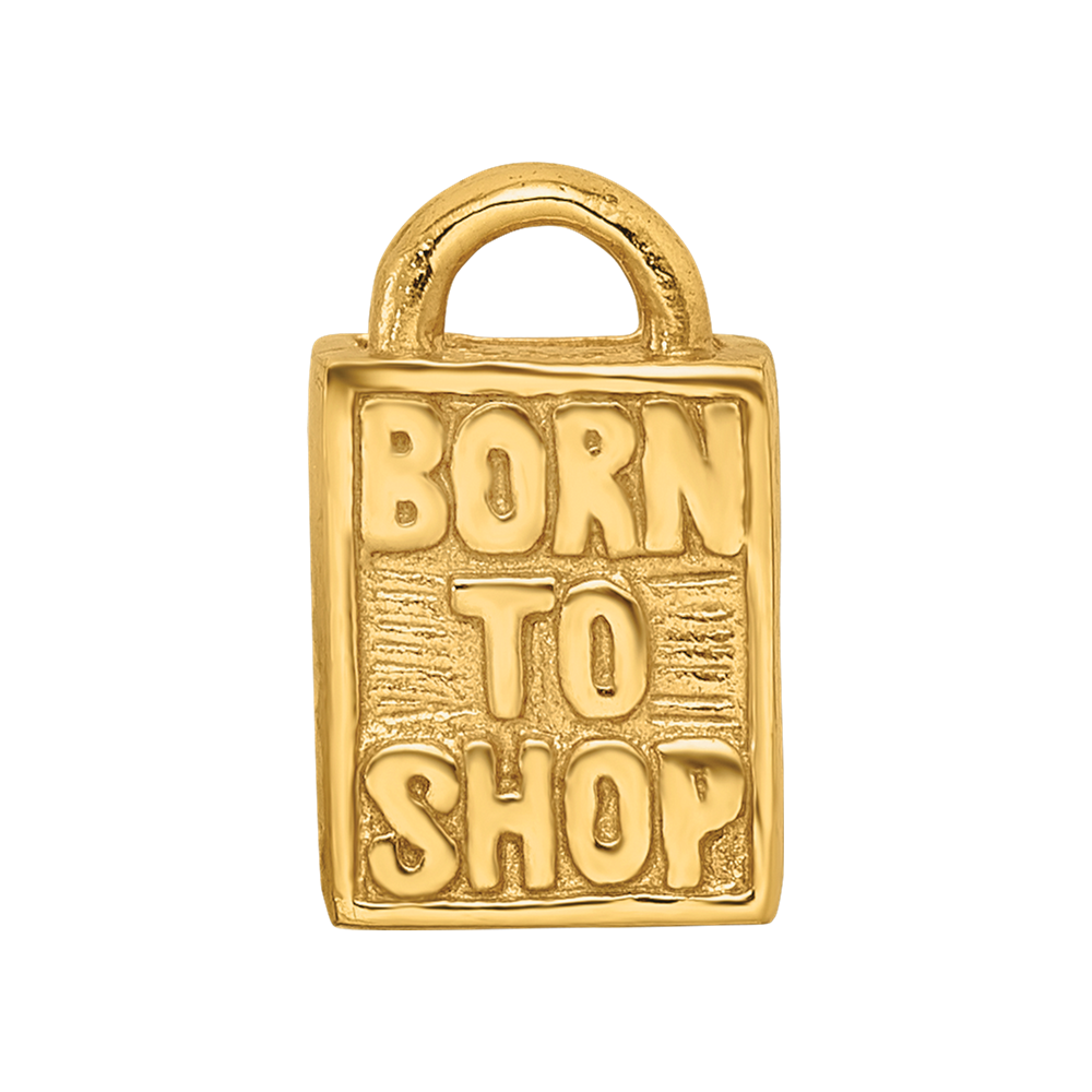 Sterling Silver Gold-plated Reflections Born to Shop Bead