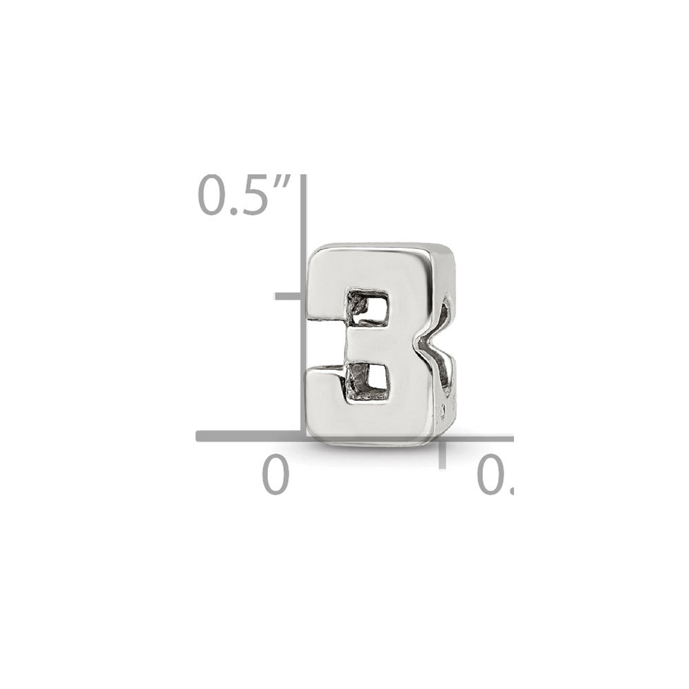 Sterling Silver Reflections Number 3 Bead
