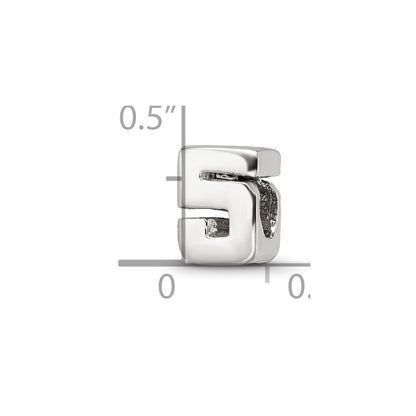 Sterling Silver Reflections Numeral 5 Bead