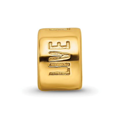 Sterling Silver Gold-plated Reflections Live Laugh Love Spacer Bead