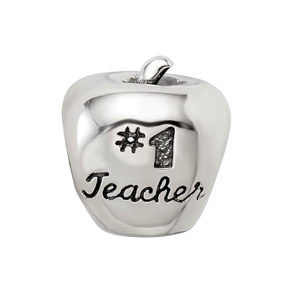 Sterling Silver Reflections #1 Teacher on Apple Bead
