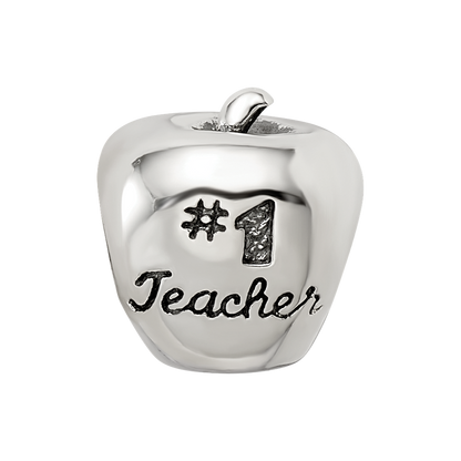Sterling Silver Reflections #1 Teacher on Apple Bead