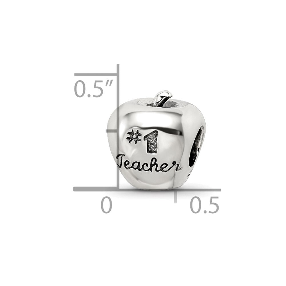 Sterling Silver Reflections #1 Teacher on Apple Bead