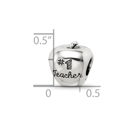 Sterling Silver Reflections #1 Teacher on Apple Bead
