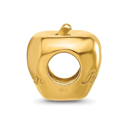 Sterling Silver Reflections Gold-plated Number 1 Teacher Apple Bead